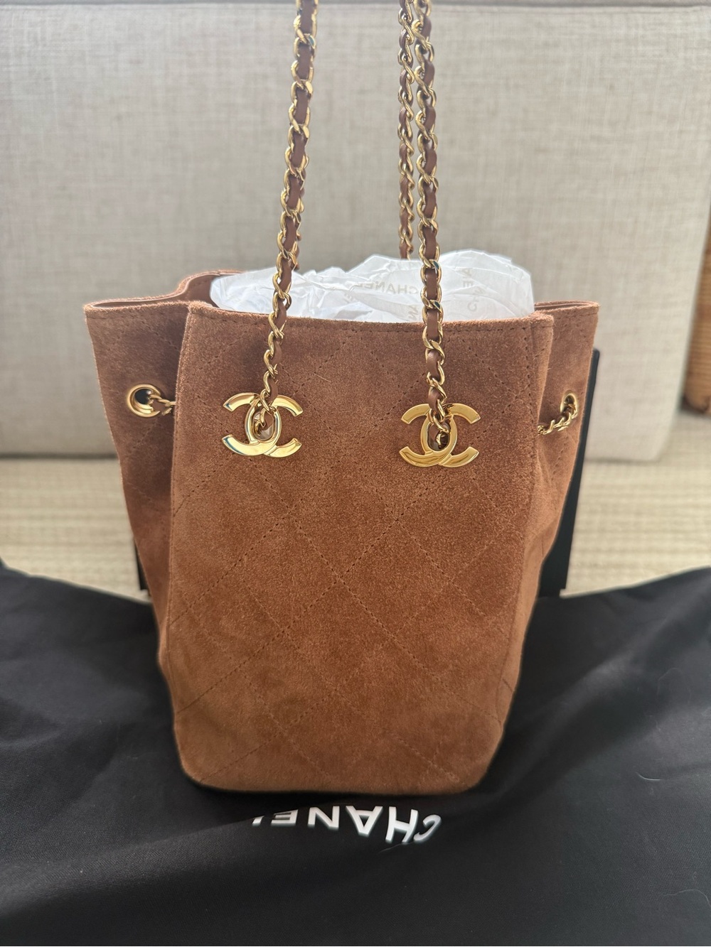 Chanel 26A Suede Bucket Bag with GHW - Picture 2 of 7